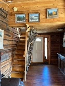 entryway featuring dark hardwood / wood-style floors