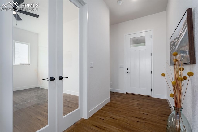 interior space featuring dark wood-type flooring