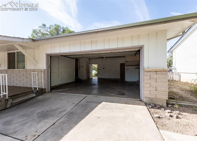 view of garage