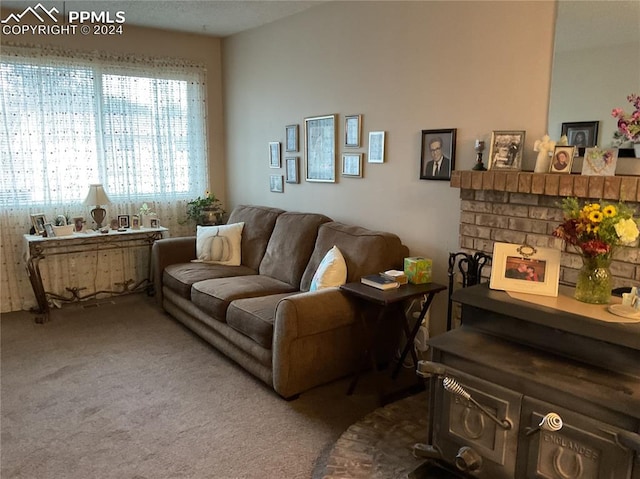 living room featuring carpet floors