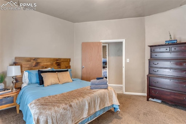 view of carpeted bedroom