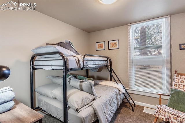 bedroom with carpet