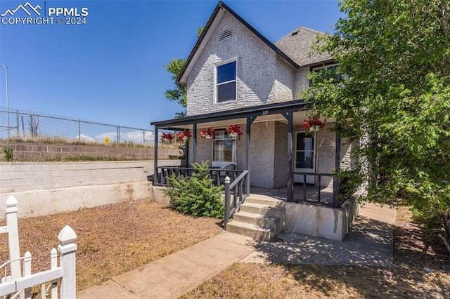 view of front of property with a porch