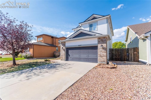 view of property featuring a garage