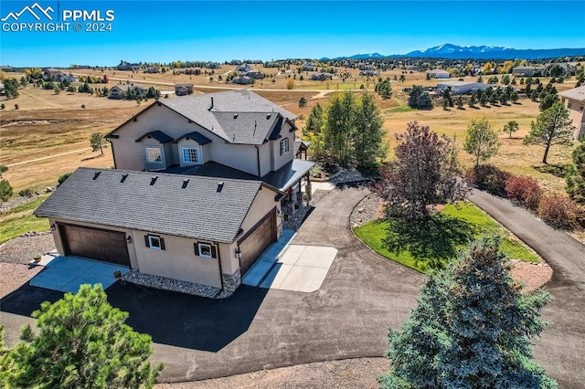 bird's eye view featuring a mountain view