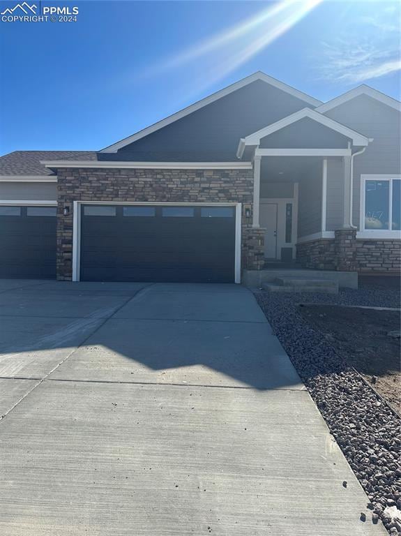 view of front of house with a garage