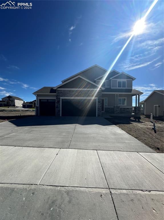 view of front of house with a garage