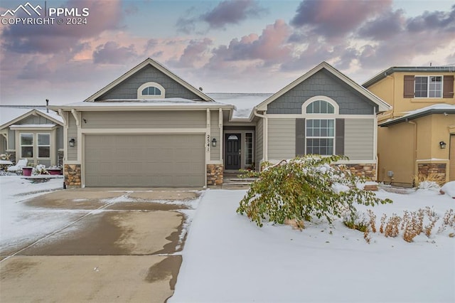 view of front of house featuring a garage