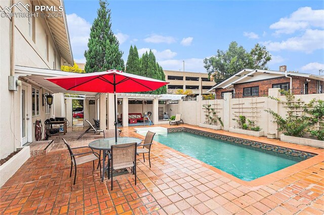 view of pool with a patio area