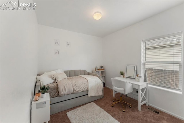 bedroom with carpet