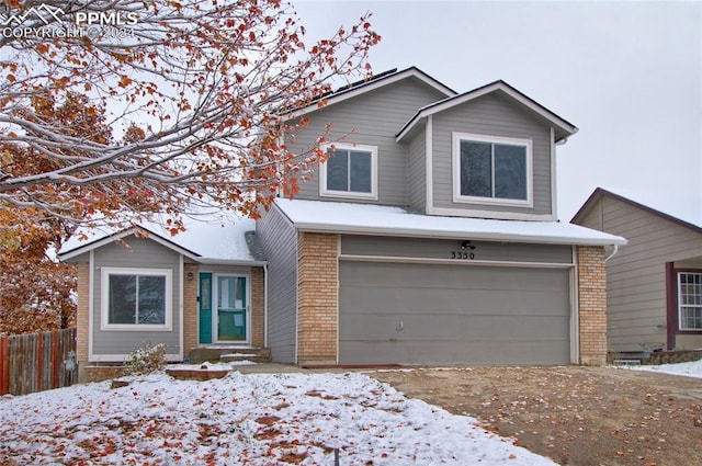 view of front of house with a garage