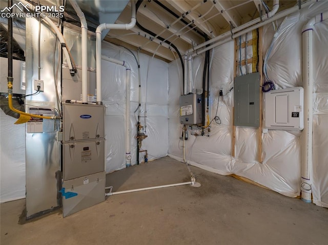 9568 Wolf Valley Dr, Colorado Springs, CO 80924 - utility room with electric panel and heating unit
