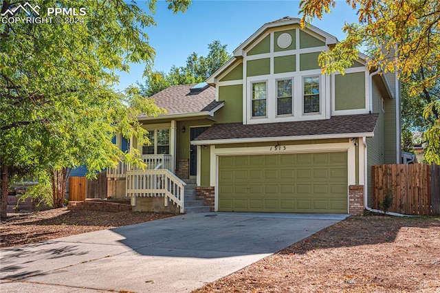 view of front of house with a garage