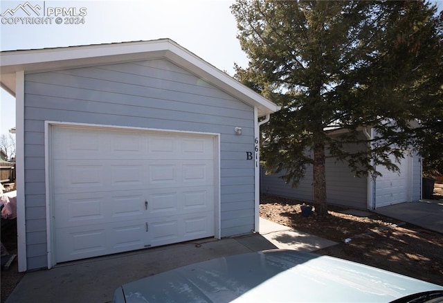 view of garage