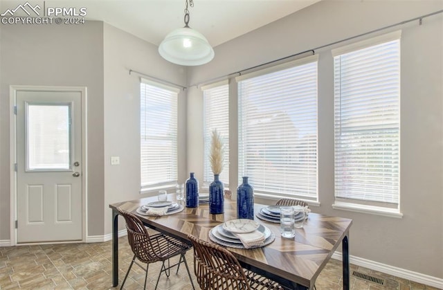 dining area with plenty of natural light