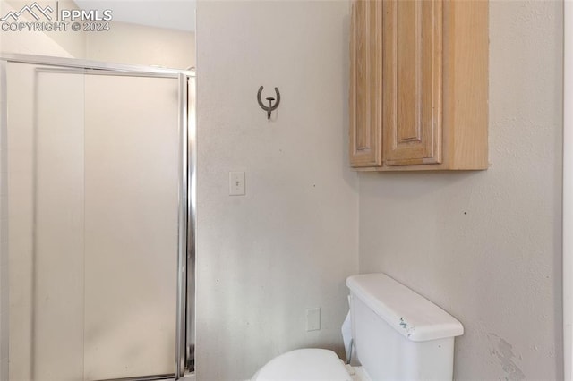 bathroom with toilet and walk in shower