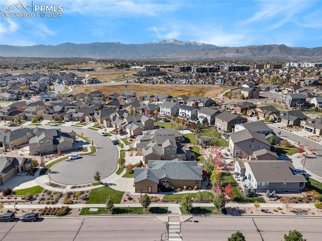 drone / aerial view with a mountain view