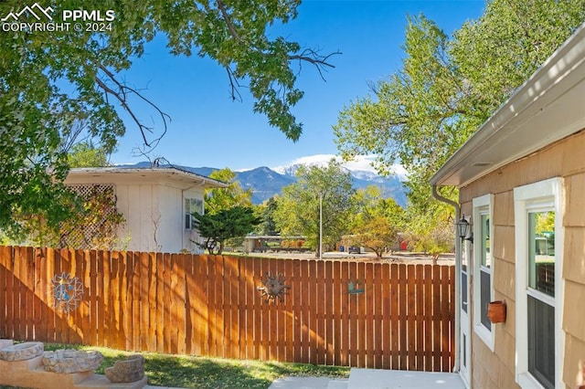 exterior space with a mountain view