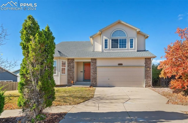 view of property with a garage