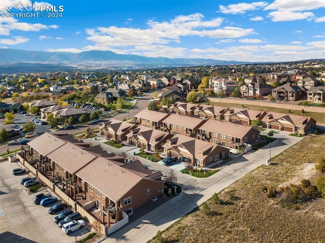 drone / aerial view with a mountain view