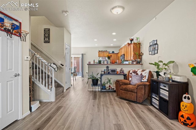 living room featuring light hardwood / wood-style flooring