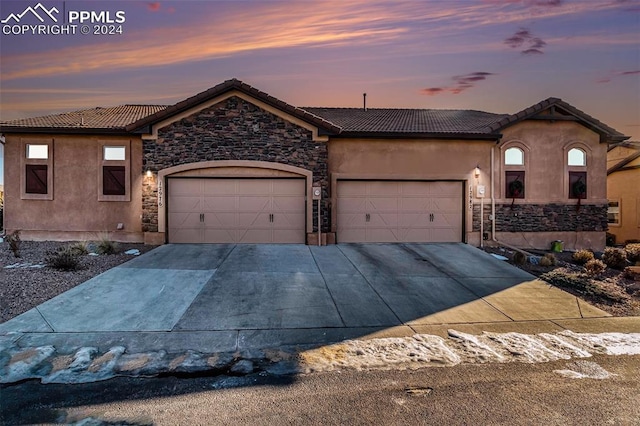 view of front of house featuring a garage