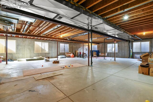 basement featuring a healthy amount of sunlight