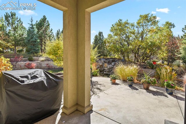 view of patio featuring grilling area