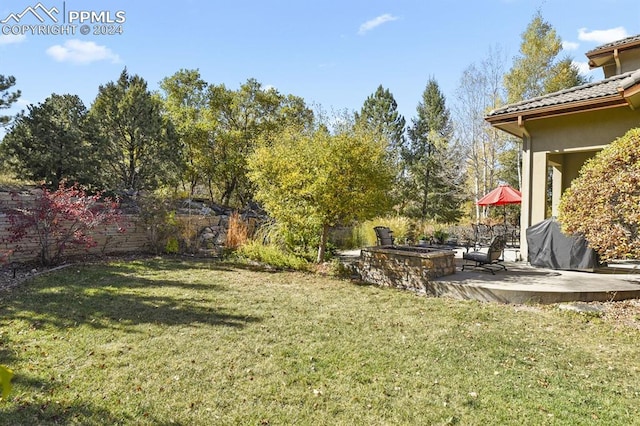 view of yard featuring a fenced backyard and a patio area