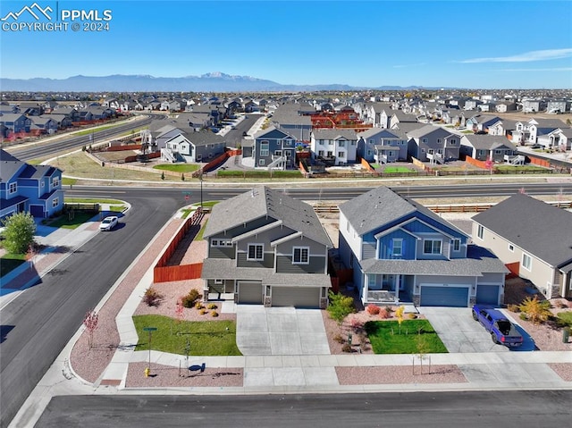 aerial view featuring a mountain view