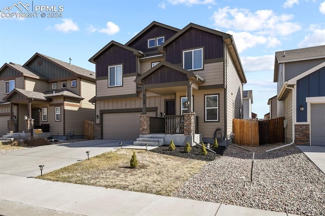 craftsman-style home with a garage