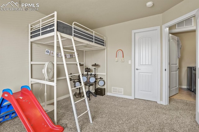 bedroom with carpet floors