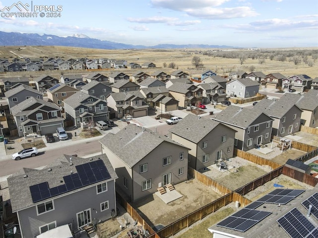 bird's eye view with a mountain view