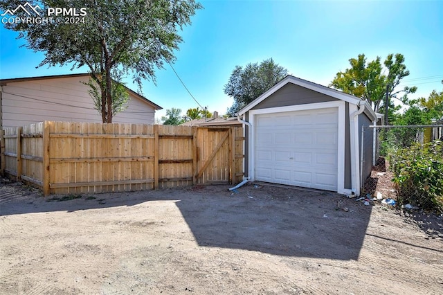 view of garage