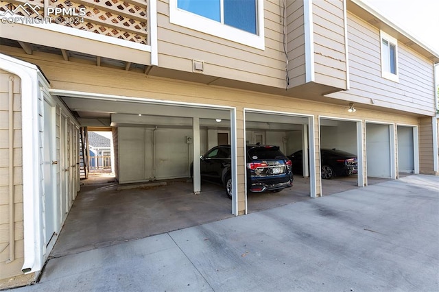 garage with a carport