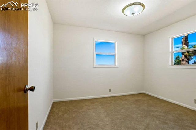 unfurnished room featuring carpet flooring