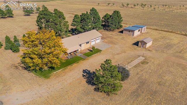 aerial view with a rural view