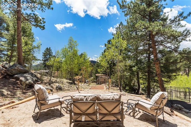 view of patio / terrace with an outdoor hangout area