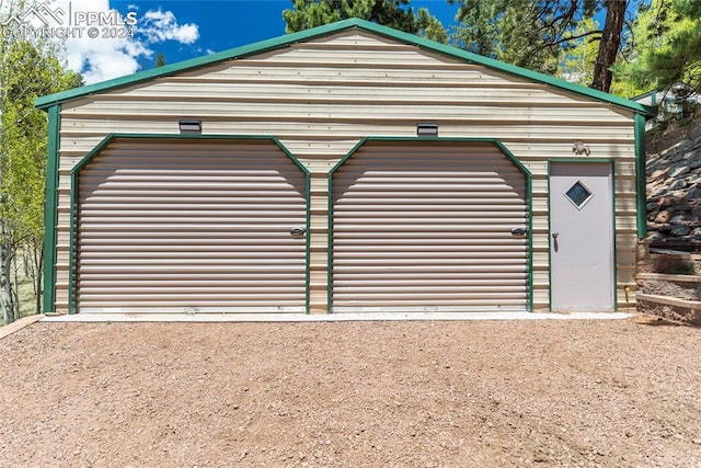 view of garage