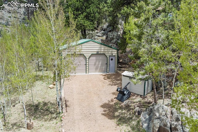 view of garage