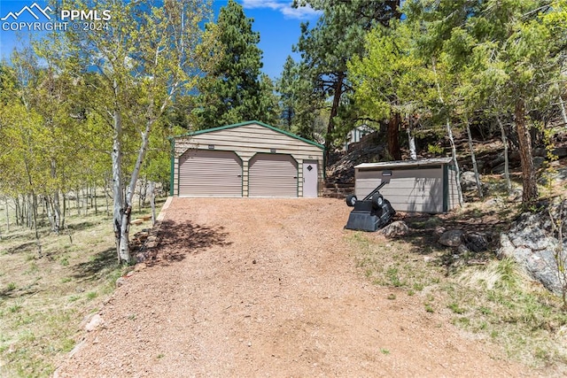 view of garage