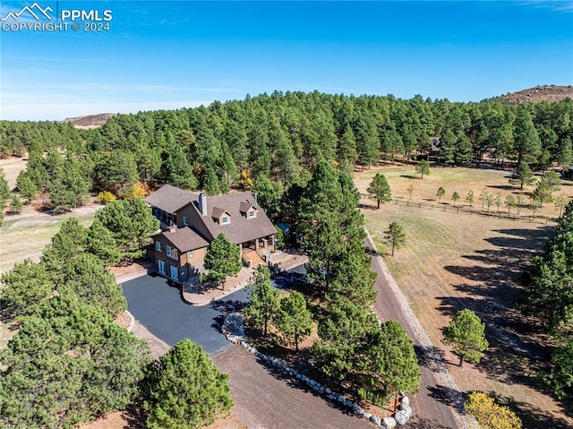 drone / aerial view with a rural view