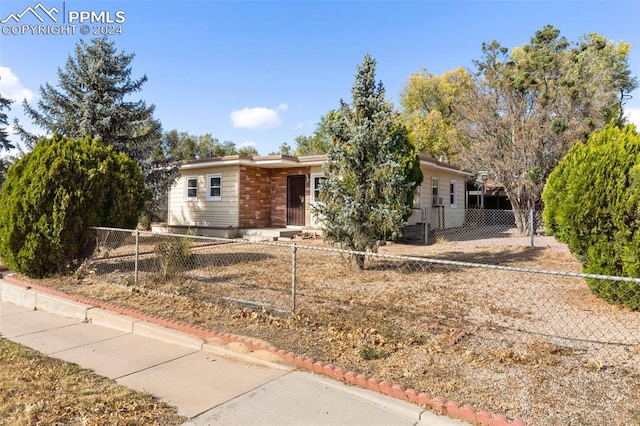 view of single story home