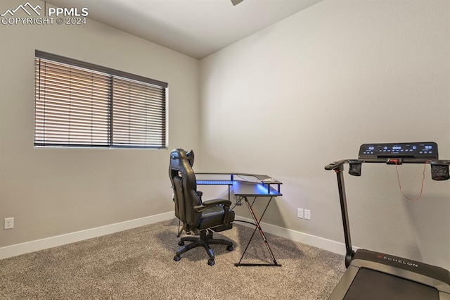 view of carpeted office