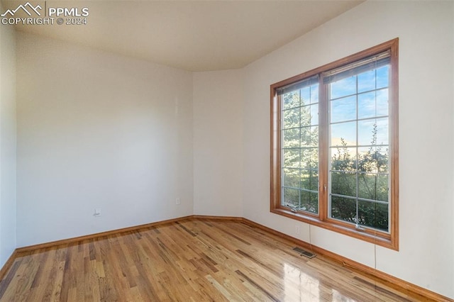 empty room featuring light wood-type flooring