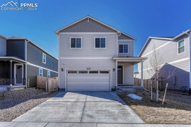 view of property with a garage