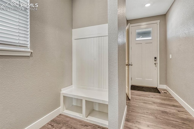 mudroom featuring hardwood / wood-style flooring