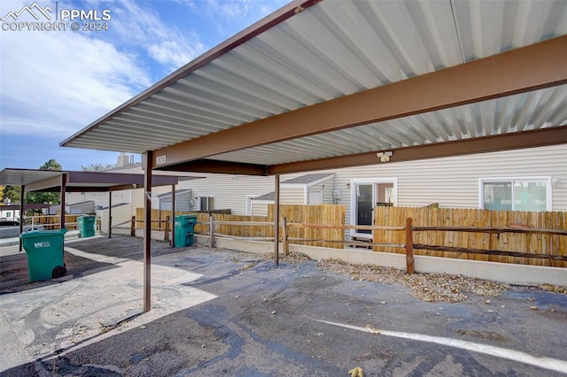 view of patio / terrace featuring a carport