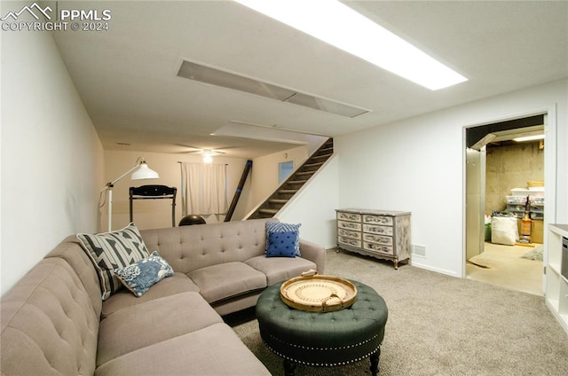 living room with carpet flooring