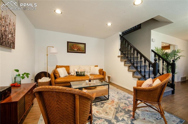 living room featuring hardwood / wood-style floors